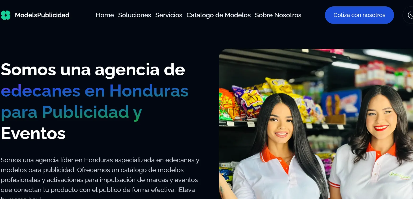 Sitio web para ModelsPublicidad - Edecanes de Honduras