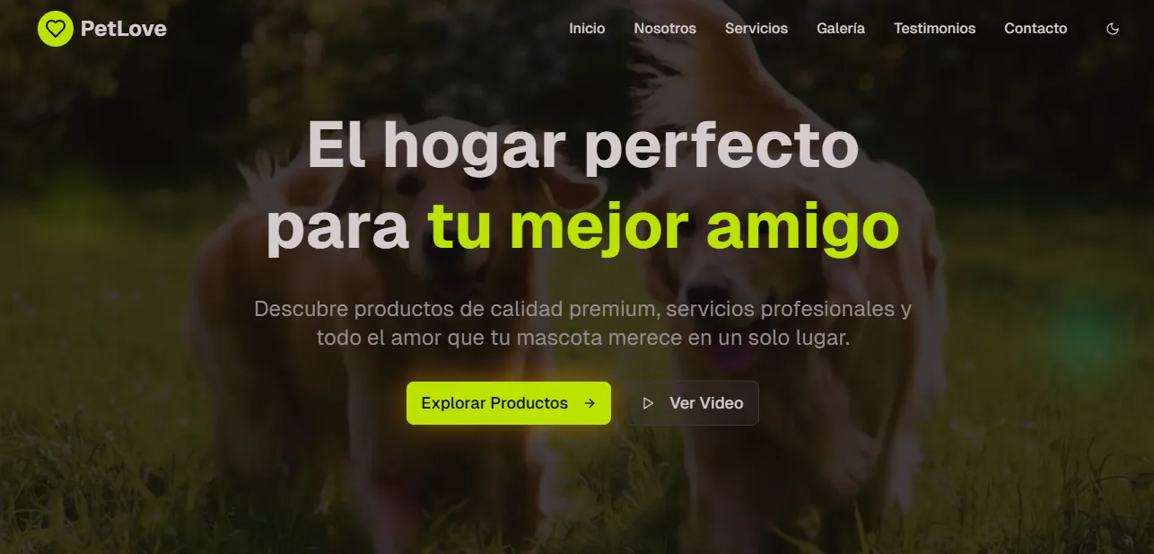 Sitio web Pet Store